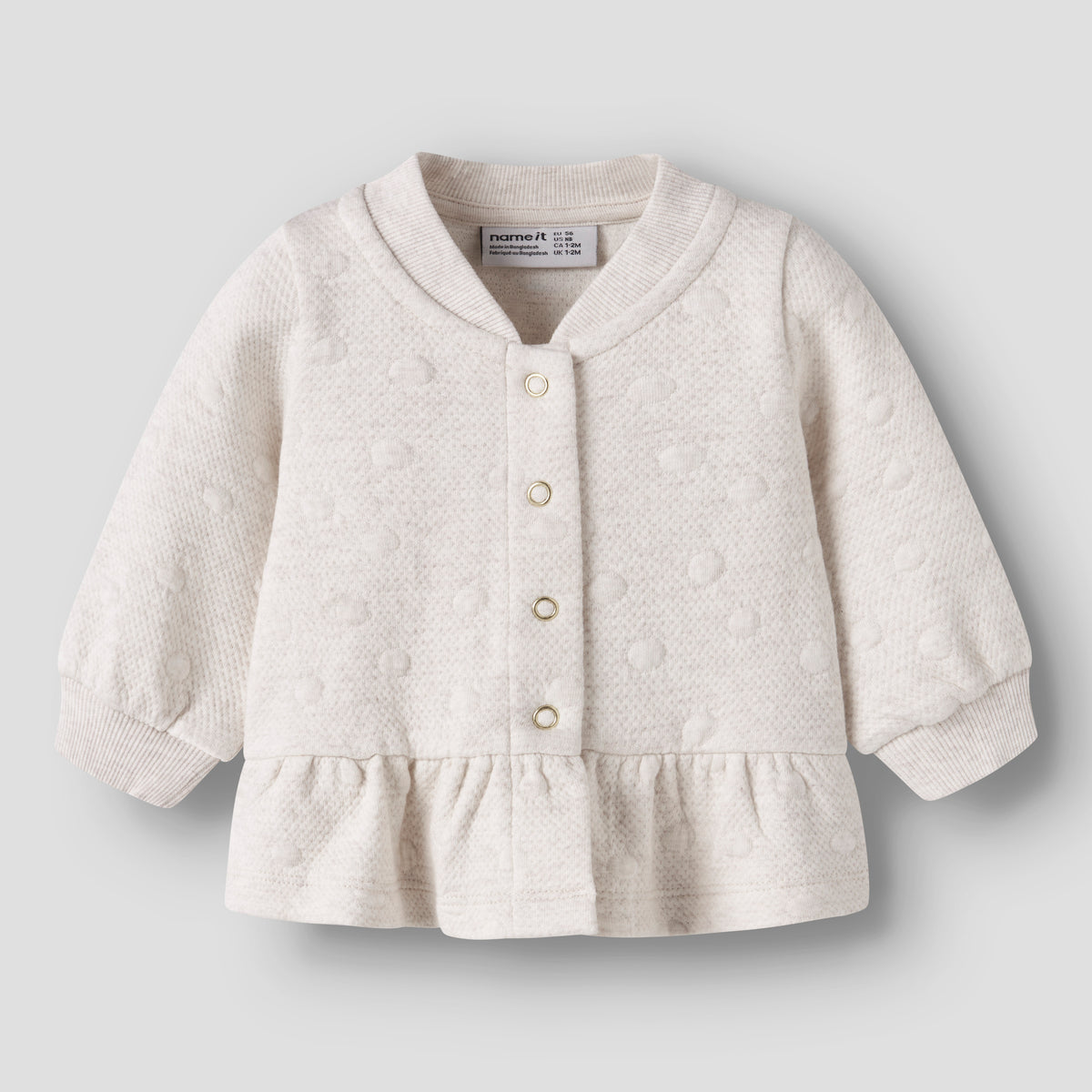 name it® Cardigan with ruffles Peyote Melange