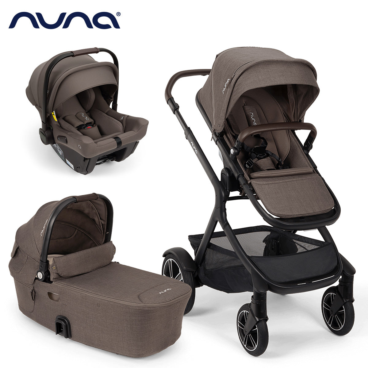 Nuna® Otroški voziček 3v1 Demi™ Next z rolko + Pipa™ Next Chestnut Nuna