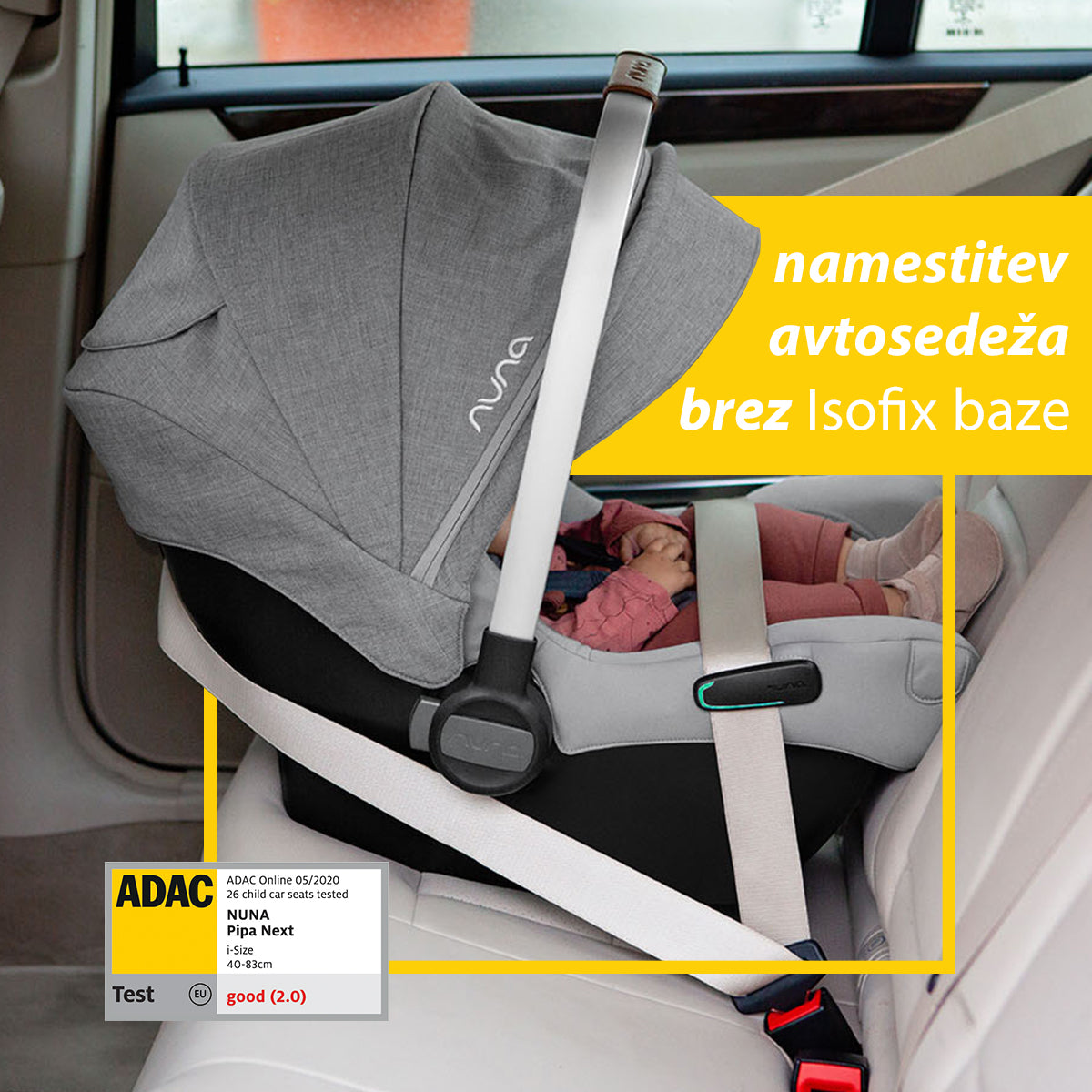 Nuna® Otroški voziček 3v1 Demi™ Next z rolko + Pipa™ Next Caviar Nuna