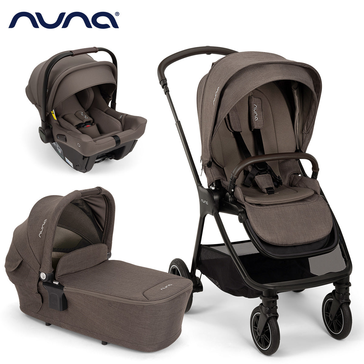 Nuna® Otroški voziček 3v1 Triv™ Next + Lytl™ + Pipa™ Urbn Chestnut Nuna