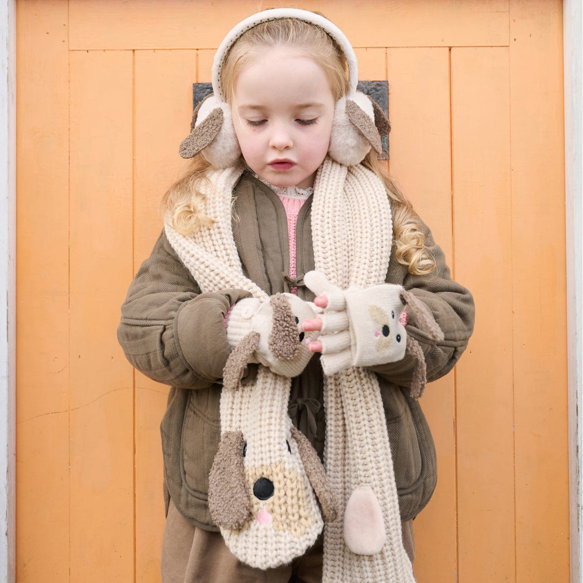 Rockahula® Otroški zimski šal Pippy Puppy Knitted – slika 2