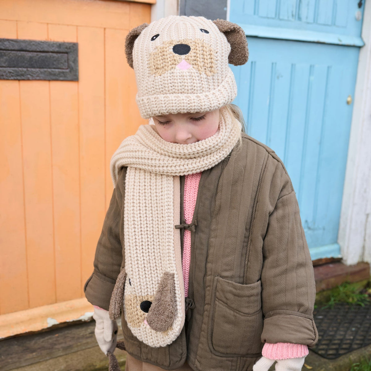 Rockahula® Otroški zimski šal Pippy Puppy Knitted – slika 3