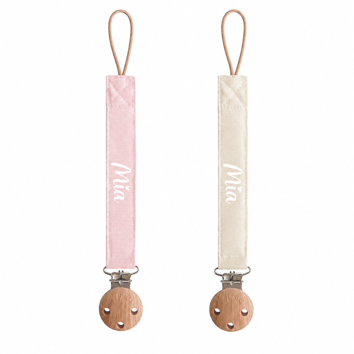 Mushie® Držalo za dudo 2 kos Blush/Cream – slika 2