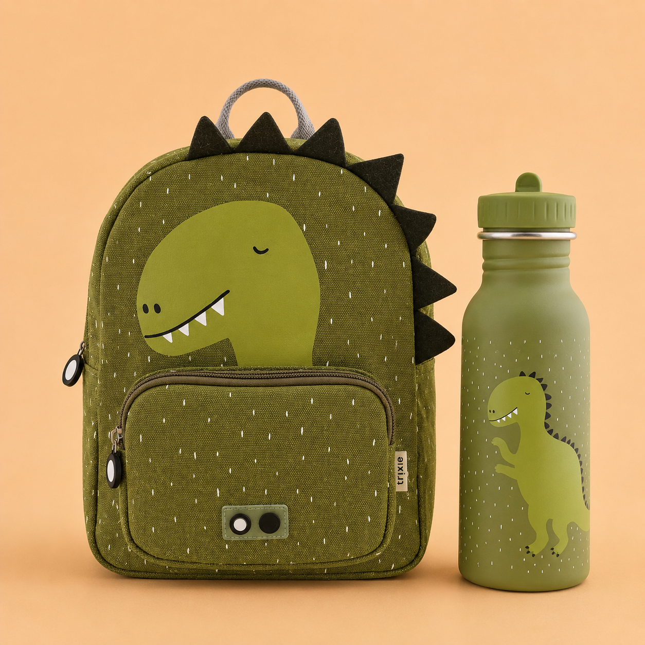 Trixie Baby® Set zainetto e borraccia 500ml Mr. Dino