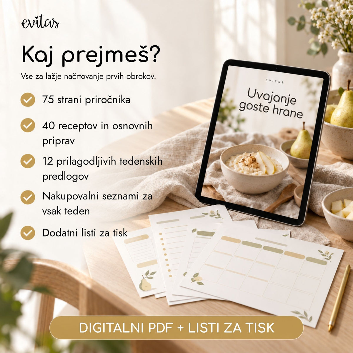 Uvajanje goste hrane – Priročnik s 40 recepti in tedenskimi jedilniki