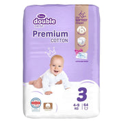 Violeta® Plenice Cotton Touch 3 Midi (4-9 kg) 64 kosov + Vlažilni robčki Water Care Violeta