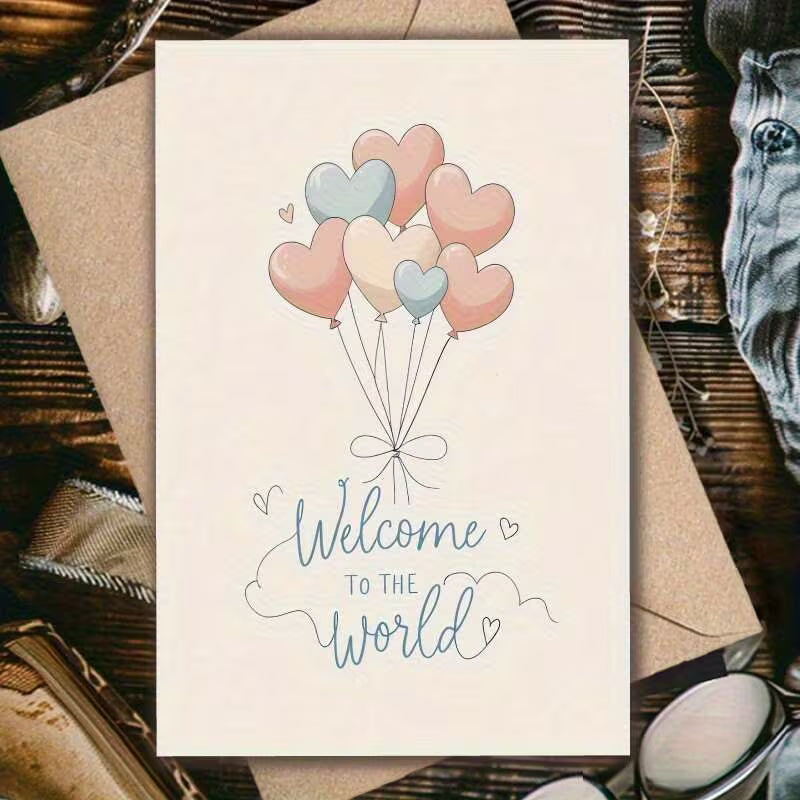OTHR® Greeting card with envelope 12x18cm Welcome to The World Baloons OTHR