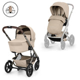 Cybex® Otroški voziček z zložljivo košaro 2v1 Talos™ S Lux Almond Beige (Taupe Frame)