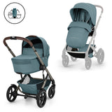 Cybex® Otroški voziček z zložljivo košaro 2v1 Talos™ S Lux Stormy Blue (ToupeFrame)