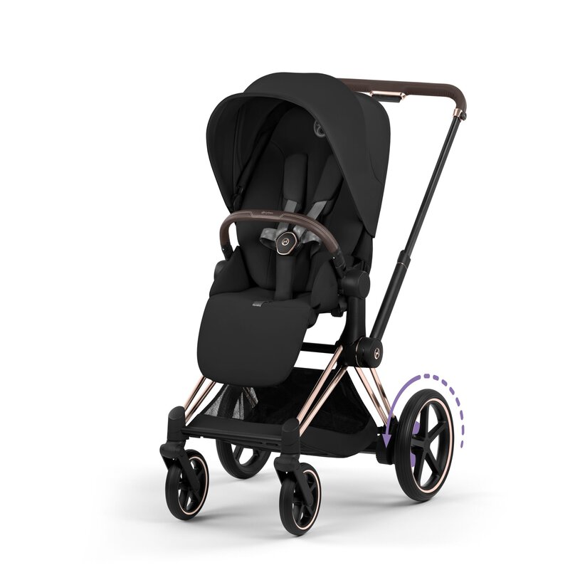 Cybex Platinum® Otroški voziček s zložljivo košaro 2v1 e-Priam™ Comfort Sepia Black | Rosegold Cybex Platinum