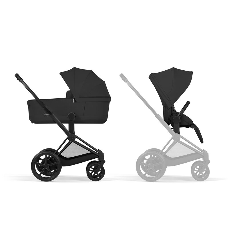 Cybex Platinum® Otroški voziček s zložljivo košaro 2v1 e-Priam™ Comfort Sepia Black | Matt Black Cybex Platinum