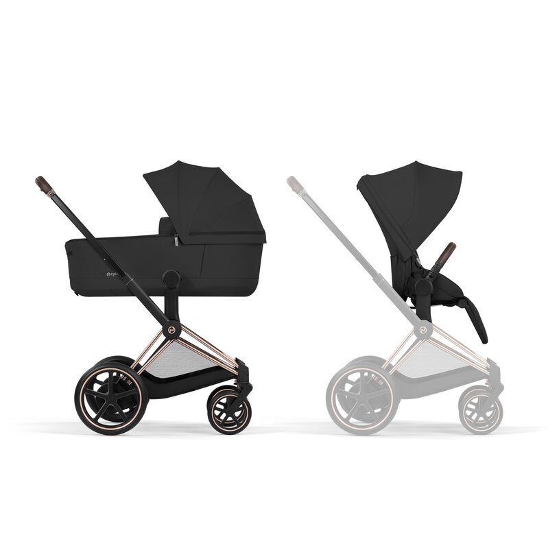 Cybex Platinum® Otroški voziček s zložljivo košaro 2v1 e-Priam™ Comfort Sepia Black | Rosegold Cybex Platinum