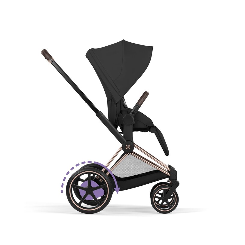 Cybex Platinum® Otroški voziček s zložljivo košaro 2v1 e-Priam™ Comfort Sepia Black | Rosegold Cybex Platinum
