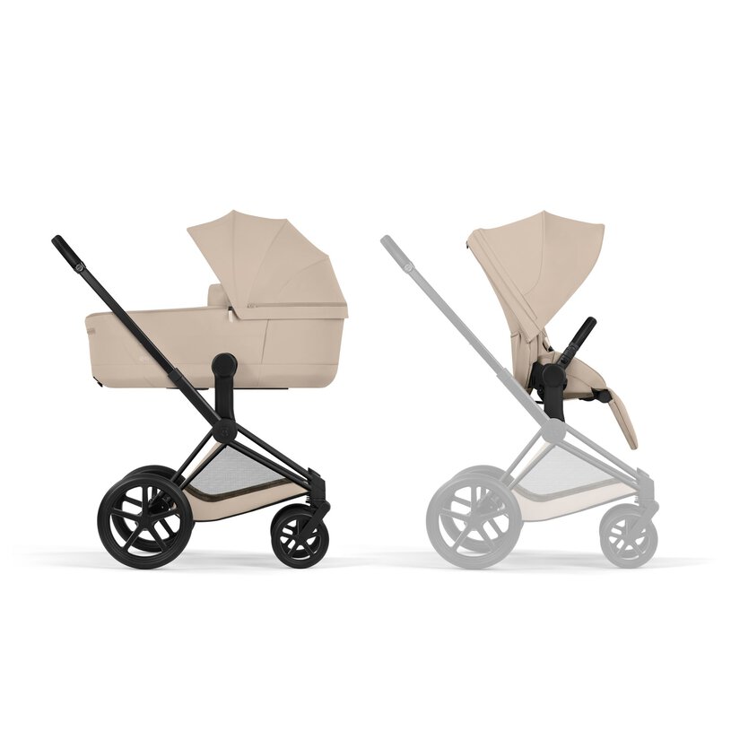 Cybex Platinum® Otroški voziček s zložljivo košaro 2v1 Priam™ Comfort Cozy Beige | Matt Black Cybex Platinum