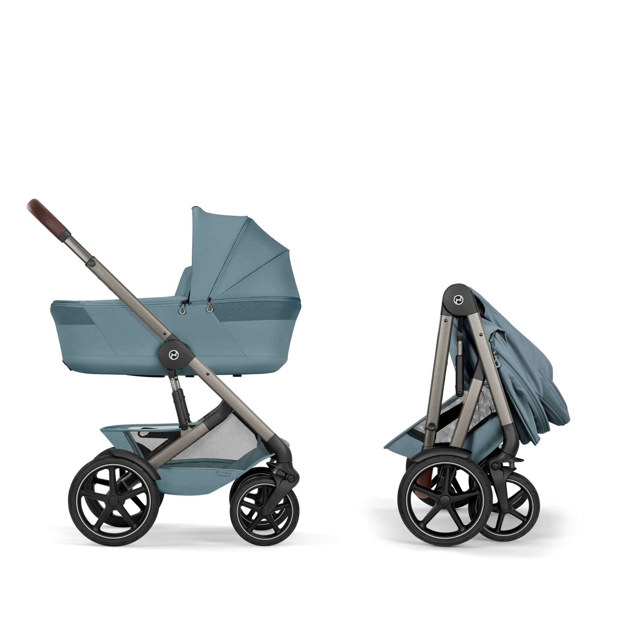 Cybex® Otroški voziček z zložljivo košaro 2v1 Talos™ S Lux Stormy Blue (ToupeFrame)