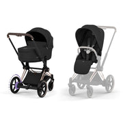 Cybex Platinum® Otroški voziček s zložljivo košaro 2v1 e-Priam™ Comfort Sepia Black | Rosegold Cybex Platinum