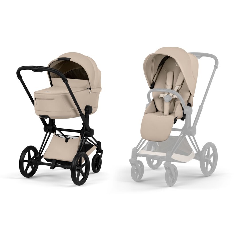Cybex Platinum® Otroški voziček s zložljivo košaro 2v1 Priam™ Comfort Cozy Beige | Matt Black Cybex Platinum