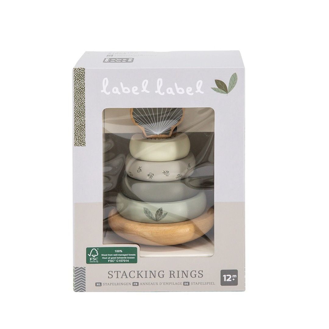 Label Label® Leseni obroči za zlaganje Olive Green Label Label