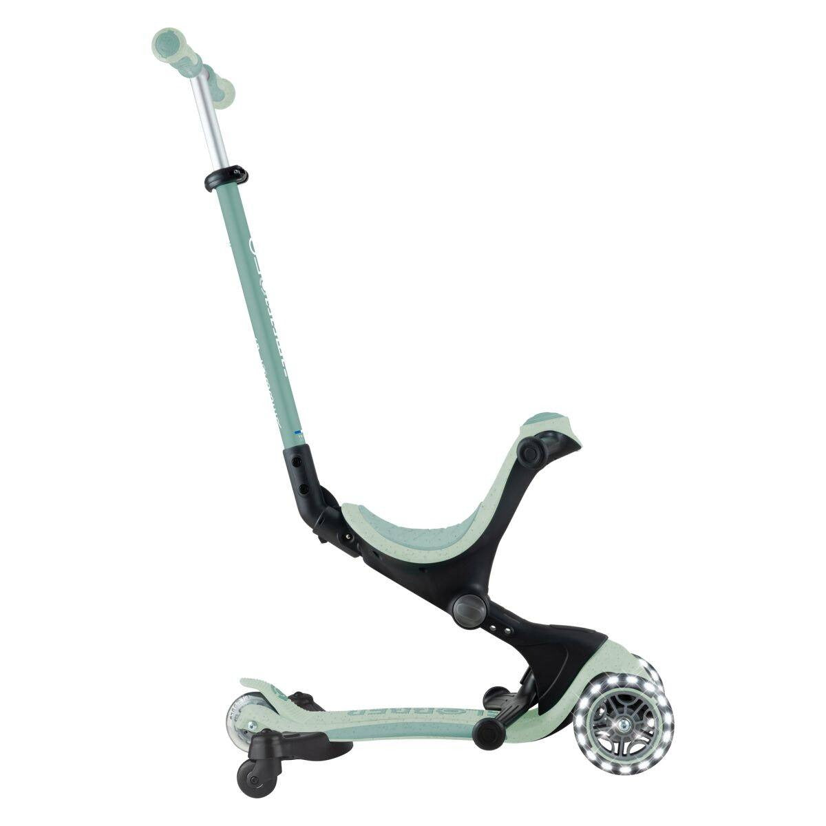 Globber® Zložljivi otroški skiro GO UP deluxe 360° s svetlečimi kolesi Pistacchio