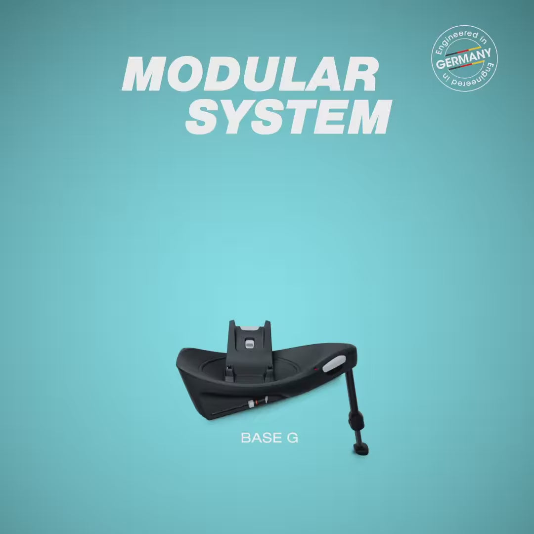 Load video: Cybex® 3in1 Car SeatCloud G i-Size (40-87 cm) + Sirona G (61-105 cm) Moon Black + Base 360