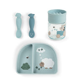 Done by Deer® Set pasto per l'apprendimento della bevuta 360° Tiny farm Blue