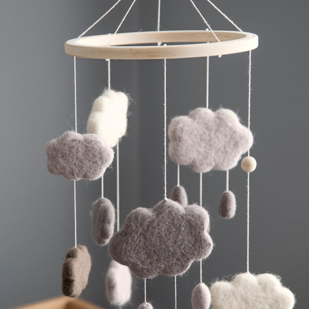 Sebra® Vrtiljak za posteljico Clouds Warm Grey
