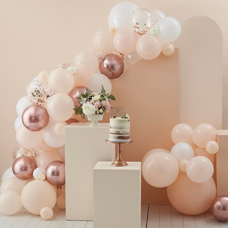 Slika Ginger Ray® Lok iz balonov Peach, White & Rose Gold