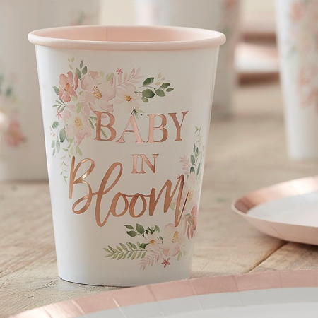 Slika Ginger Ray® Papirnati kozarčki Baby in Bloom 8 kosov