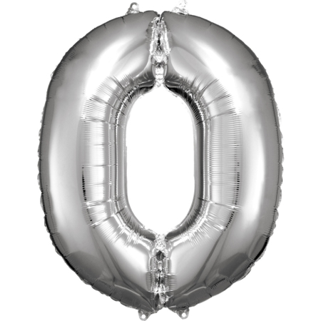 Slika Amscan® Balon številka 0 (83 cm) Silver