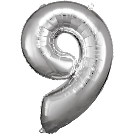 Slika Amscan® Balon številka 9 (86 cm) Silver