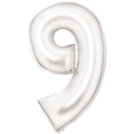 Slika Amscan® Balon številka 9 (86 cm) Silk Lustre White