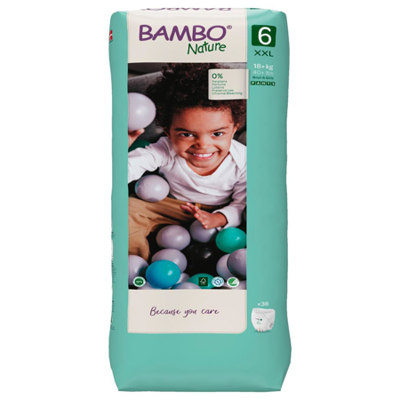 Bambo Nature® Hlačne plenice XL Velikost 6 (18+ kg) 38 kos