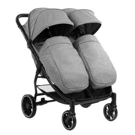 KikkaBoo® Otroški voziček za dvojčke Happy 2 Light Grey