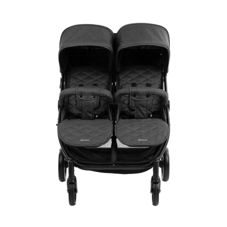 KikkaBoo® Otroški voziček za dvojčke Happy 2 Dark Grey