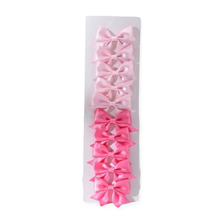Slika Špangice za lase Silk Bow Pink 10 kosov