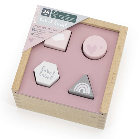 Label Label® Lesena aktivnostna škatla z liki Pink